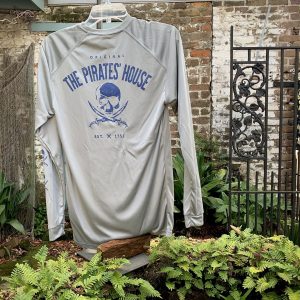 Gray Long Sleeve Shirt With The Pirates' House Logo In Blue